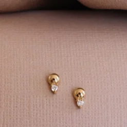MINI LOVE DUO STUDS - GOLD