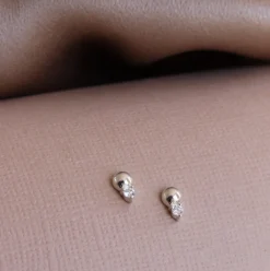 MINI LOVE DUO STUDS - SILVER