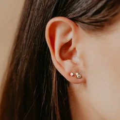 MINI LOVE DUO STUDS - SILVER