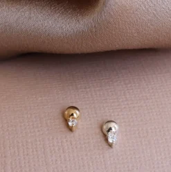 MINI LOVE DUO STUDS - SILVER