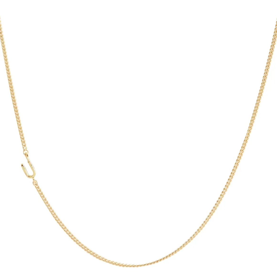 NOTABLE OFFSET INITIAL NECKLACE - U
