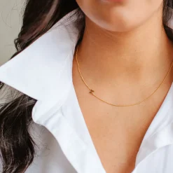 NOTABLE OFFSET INITIAL NECKLACE - U