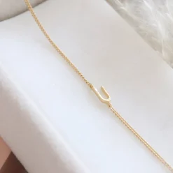NOTABLE OFFSET INITIAL NECKLACE - U