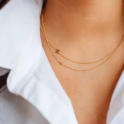 NOTABLE OFFSET INITIAL NECKLACE - U