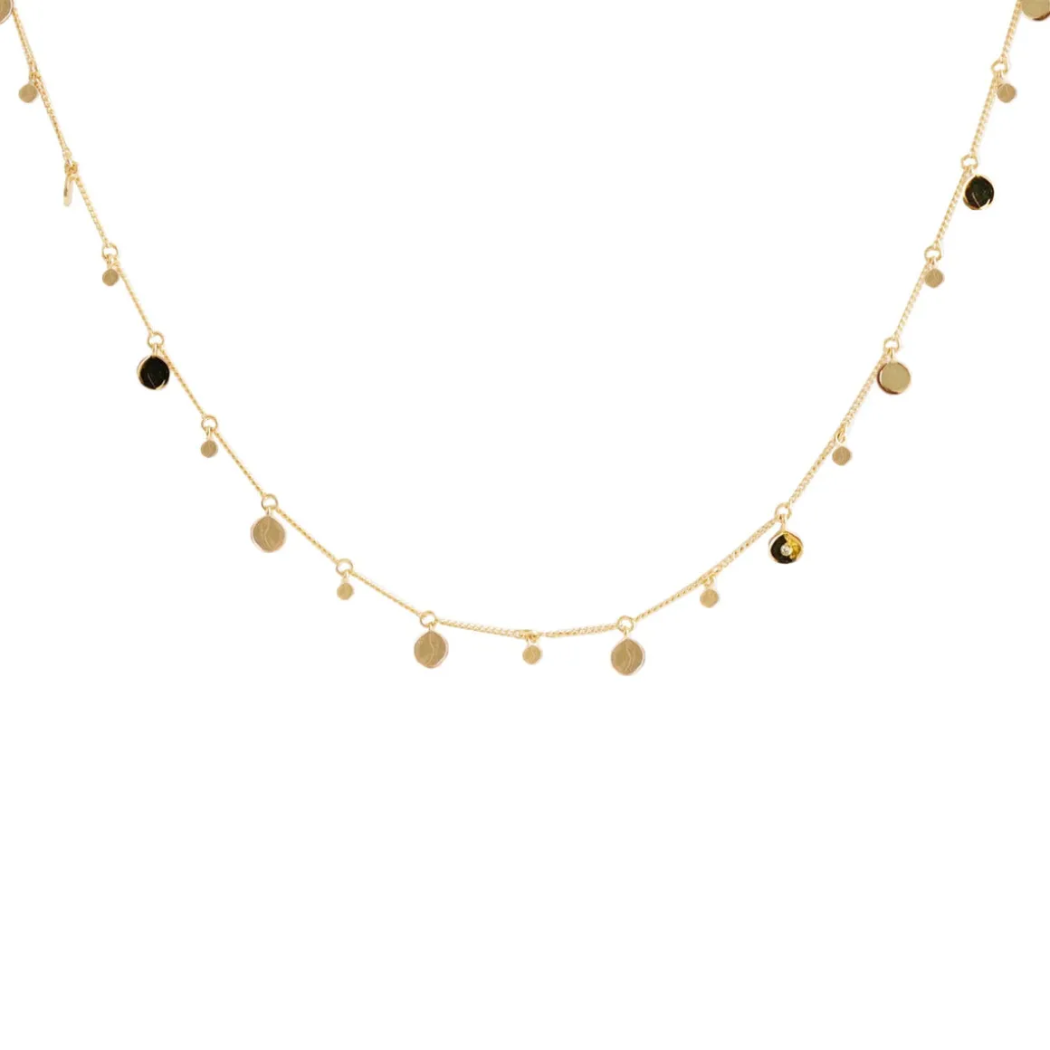 POISE MULTI DISK NECKLACE - CUBIC ZIRCONIA