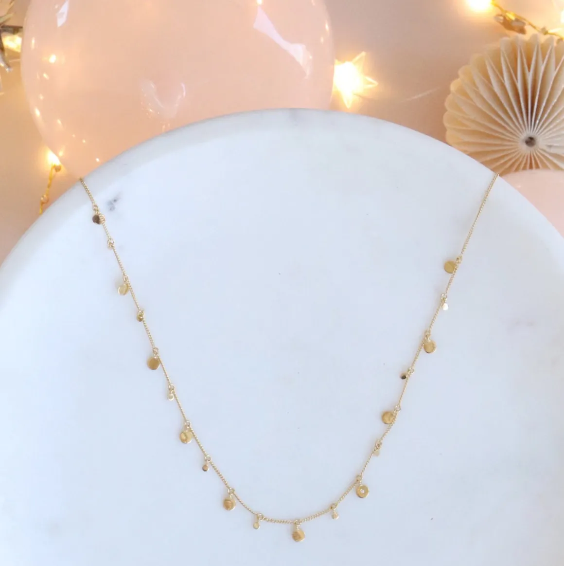 POISE MULTI DISK NECKLACE - CUBIC ZIRCONIA