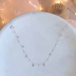 POISE MULTI DISK NECKLACE - CUBIC ZIRCONIA