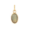 PROTECT OVAL CHARM - LABRADORITE & GOLD