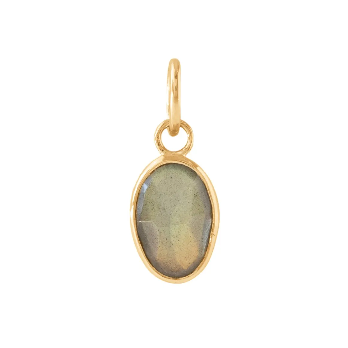 PROTECT OVAL CHARM - LABRADORITE & GOLD