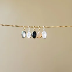 PROTECT OVAL CHARM - LABRADORITE & GOLD