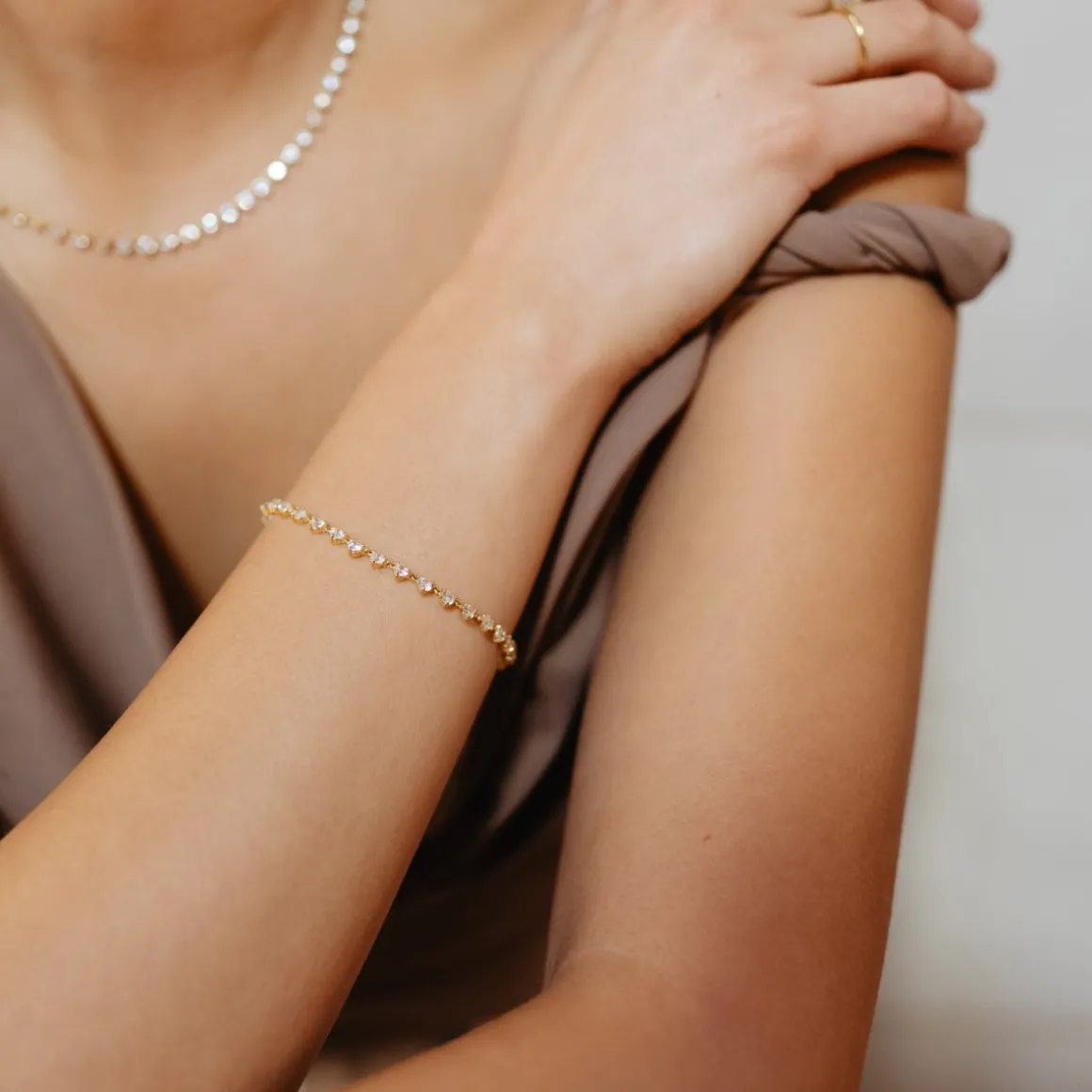 SCATTERED LOVE TENNIS BRACELET - CUBIC ZIRCONIA